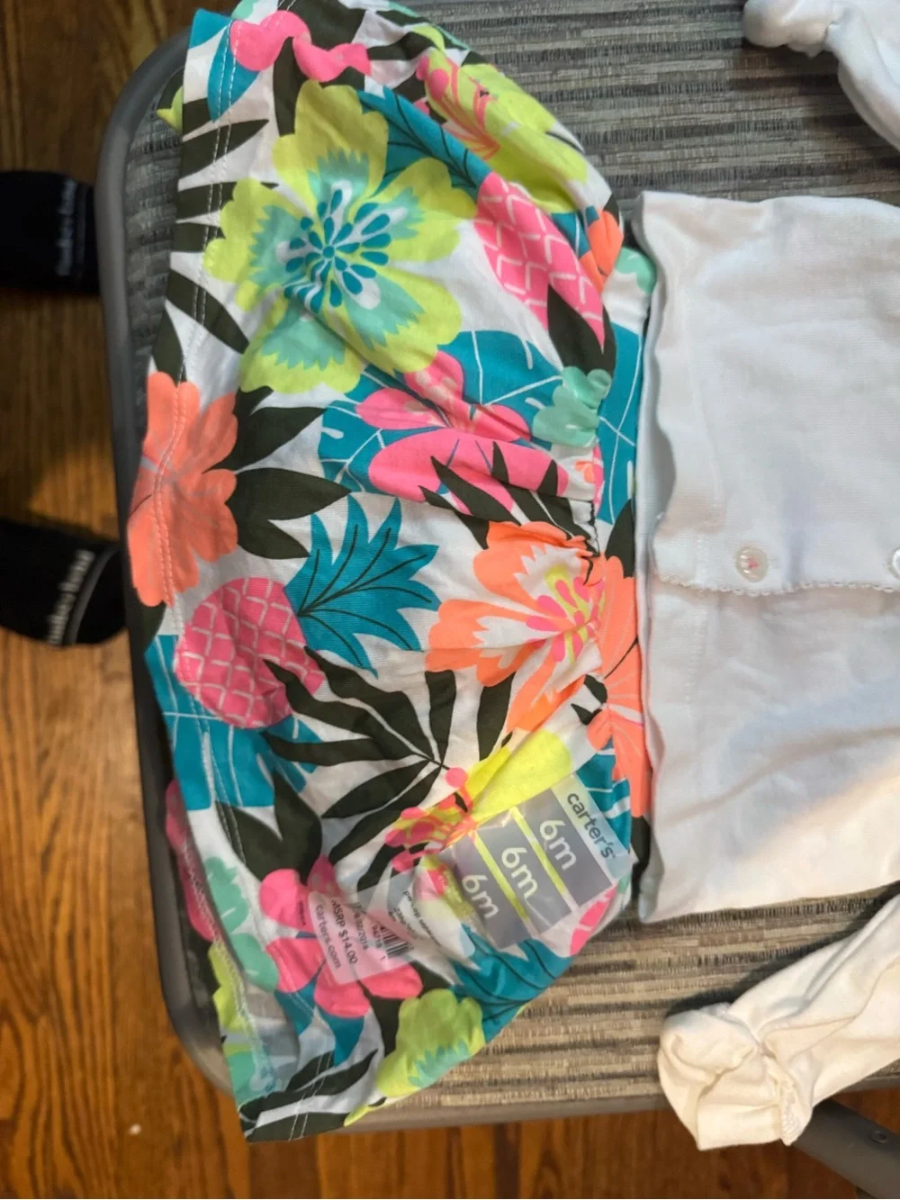 Carter's White Baby Onesie lot of 2 tropical vibe 6-9 months items